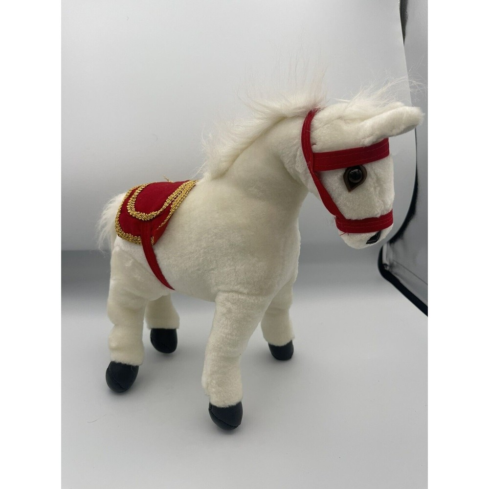 Rhode Island Novelty Heirloom Vintage  White Horse Stuffed Animal Zoo Plush Toy